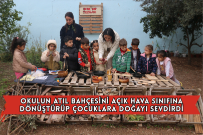 Okulun Atıl Bahçesini Açık Hava Sınıfına Dönüştürüp Çocuklara Doğayı Sevdirdi