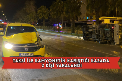Taksi İle Kamyonetin Karıştığı Kazada 2 Kişi Yaralandı