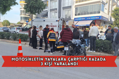 Motosikletin Yayalara Çarptığı Kazada 3 Kişi Yaralandı