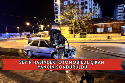 Seyir Halindeki Otomobilde Çıkan Yangın Söndürüldü