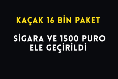 Kaçak 16 Bin Paket Sigara ve 1500 Puro Ele Geçirildi