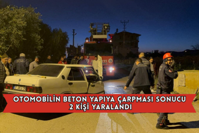 Otomobilin Beton Yapıya Çarpması Sonucu 2 Kişi Yaralandı