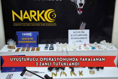 Uyuşturucu Operasyonunda Yakalanan 3 Zanlı Tutuklandı