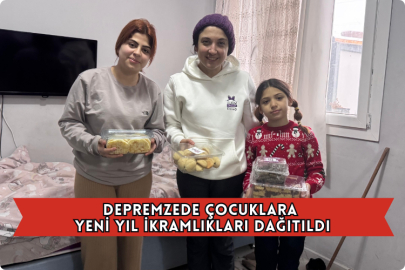 Depremzede Çocuklara Yeni Yıl İkramlıkları Dağıtıldı