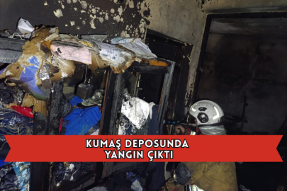 Kumaş Deposunda Çıkan Yangın Hasara Neden Oldu