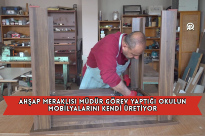 Ahşap Meraklısı Müdür Görev Yaptığı Okulun Mobilyalarını Kendi Üretiyor