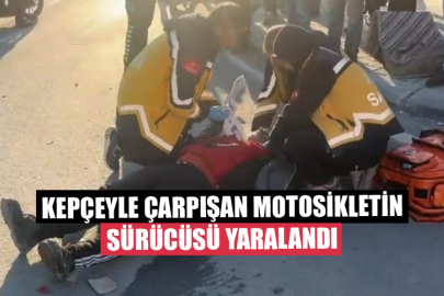 Kepçeyle Çarpışan Motosikletin Sürücüsü Yaralandı
