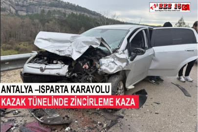 Antalya –Isparta Karayolu Kazak Tünelinde Zincirleme Kaza