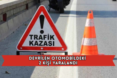 Devrilen Otomobildeki 2 Kişi Yaralandı