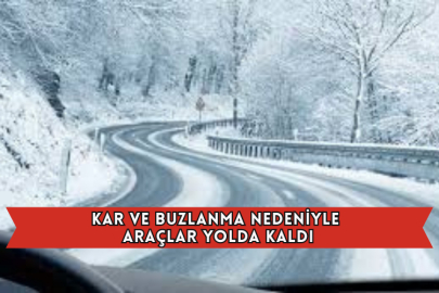 Kar ve Buzlanma Nedeniyle Araçlar Yolda Kaldı