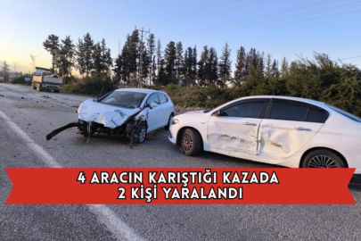 4 Aracın Karıştığı Kazada 2 Kişi Yaralandı