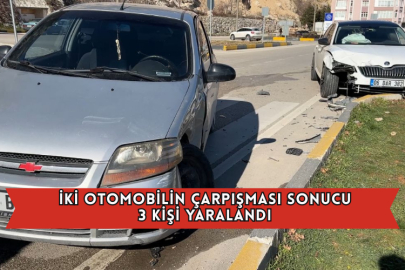 İki Otomobilin Çarpışması Sonucu 3 Kişi Yaralandı