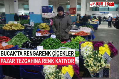 Bucak’ta Rengarenk Çiçekler Pazar Tezgahına Renk Katıyor