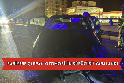 Bariyere Çarpan Otomobilin Sürücüsü Yaralandı