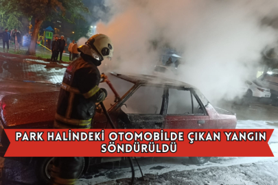 Park Halindeki Otomobilde Çıkan Yangın Söndürüldü