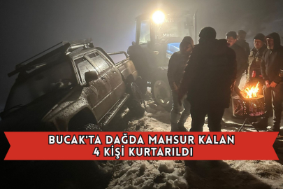 Bucak'ta Dağda Mahsur Kalan 4 Kişi Kurtarıldı