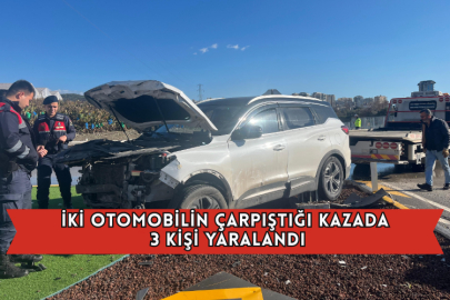 İki Otomobilin Çarpıştığı Kazada 3 Kişi Yaralandı