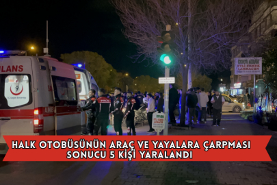 Halk Otobüsünün Araç Ve Yayalara Çarpması Sonucu 5 Kişi Yaralandı