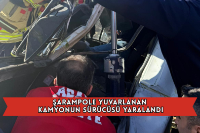 Şarampole Yuvarlanan Kamyonun Sürücüsü Yaralandı
