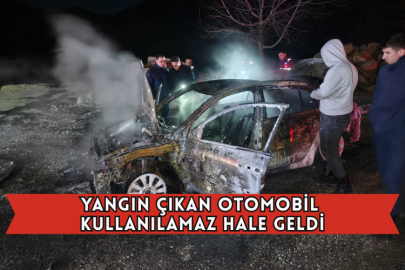 Yangın Çıkan Otomobil Kullanılamaz Hale Geldi