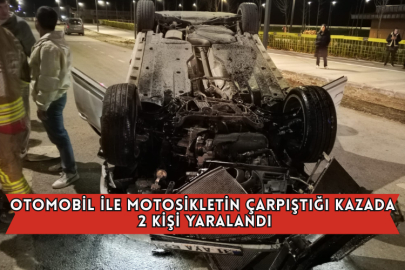 Otomobil İle Motosikletin Çarpıştığı Kazada 2 Kişi Yaralandı