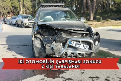 İki Otomobilin Çarpışması Sonucu 2 Kişi Yaralandı