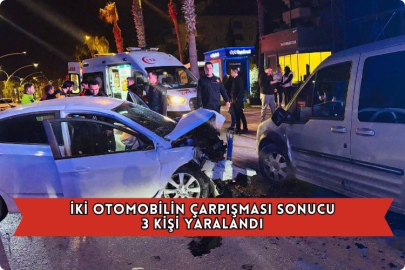 İki Otomobilin Çarpışması Sonucu 3 Kişi Yaralandı
