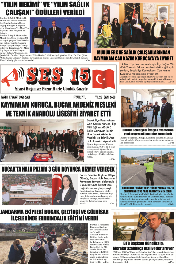 Ses 15 Gazetesi 17 Mart 2026