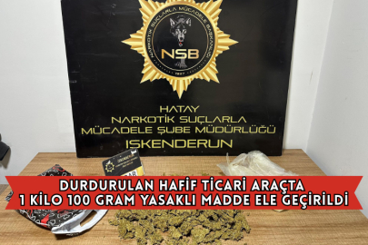 Durdurulan Hafif Ticari Araçta 1 Kilo 100 Gram Yasaklı Madde Ele Geçirildi