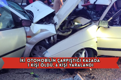 İki Otomobilin Çarpıştığı Kazada 1 Kişi Öldü, 6 Kişi Yaralandı