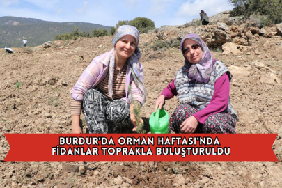 Burdur'da Orman Haftası'nda Fidanlar Toprakla Buluşturuldu