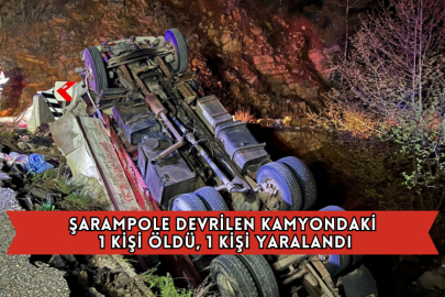 Alanya'da Şarampole Devrilen Kamyondaki 1 Kişi Öldü, 1 Kişi Yaralandı