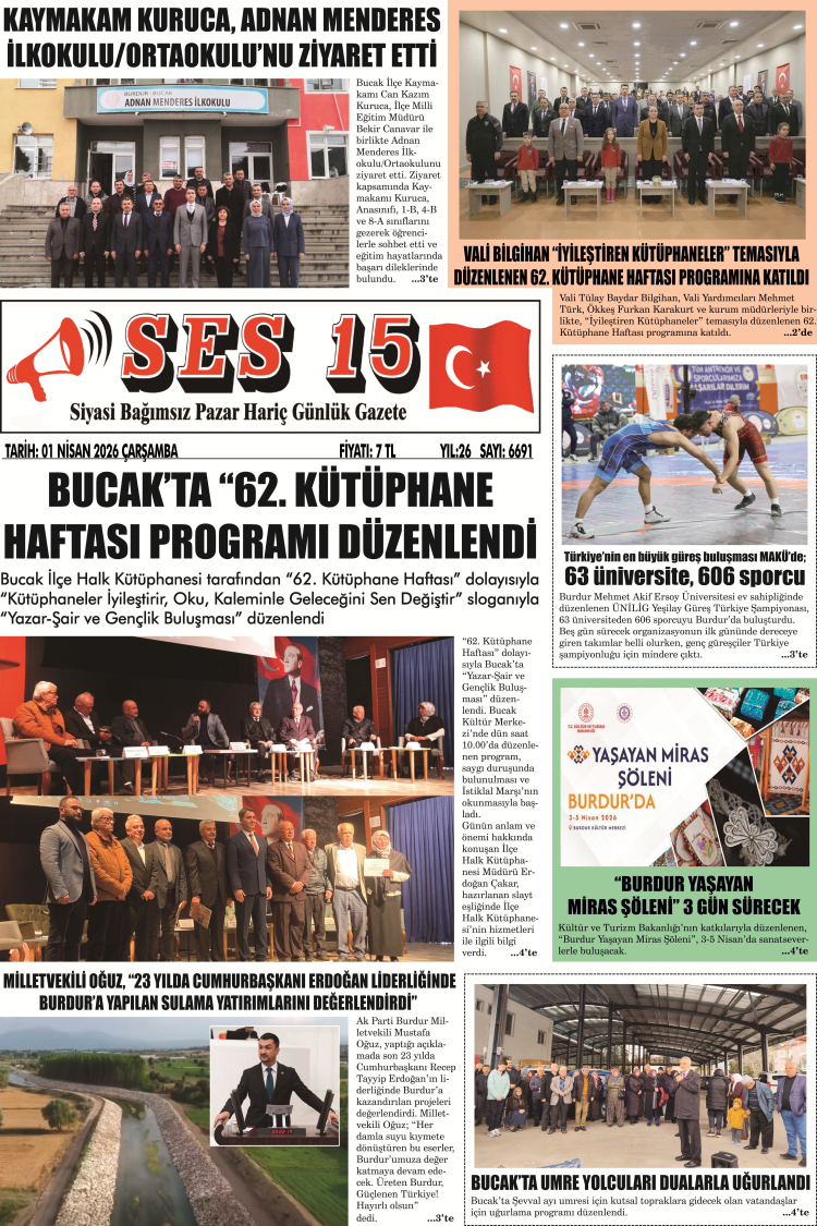 Ses 15 Gazetesi 01 Nisan 2026