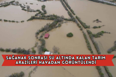Muğla'da Sağanak Sonrası Su Altında Kalan Tarım Arazileri Havadan Görüntülendi