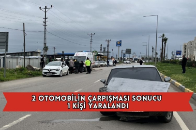 2 Otomobilin Çarpışması Sonucu 1 Kişi Yaralandı