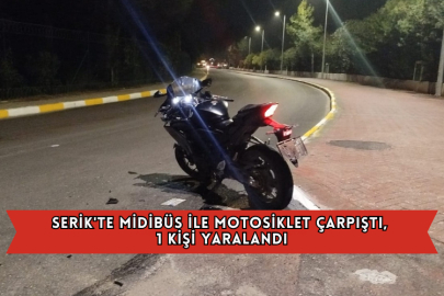 Serik'te Midibüs İle Motosiklet Çarpıştı, 1 Kişi Yaralandı