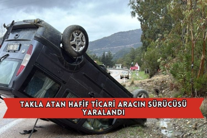 Takla Atan Hafif Ticari Aracın Sürücüsü Yaralandı