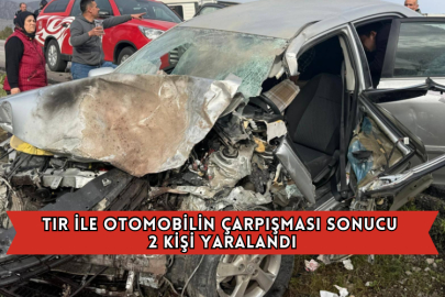 Tır İle Otomobilin Çarpışması Sonucu 2 Kişi Yaralandı