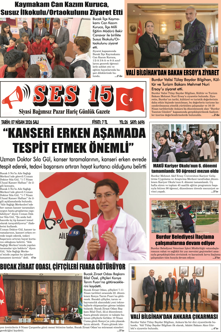 Ses 15 Gazetesi 07 Nisan 2026