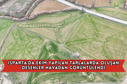 Isparta'da Ekim Yapılan Tarlalarda Oluşan Desenler Havadan Görüntülendi