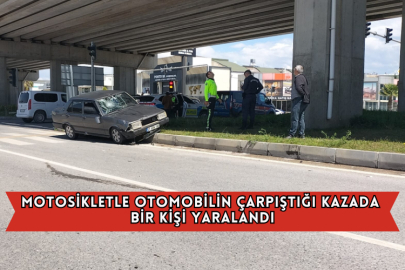 Motosikletle Otomobilin Çarpıştığı Kazada Bir Kişi Yaralandı