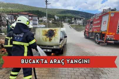 Bucak'ta Araç Yangını