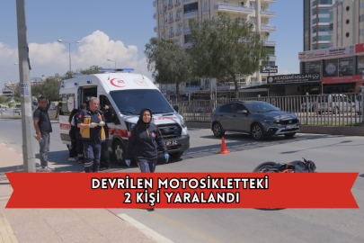 Devrilen Motosikletteki 2 Kişi Yaralandı
