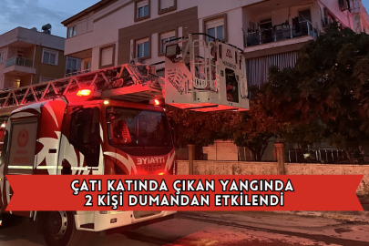 Çatı Katında Çıkan Yangında 2 Kişi Dumandan Etkilendi