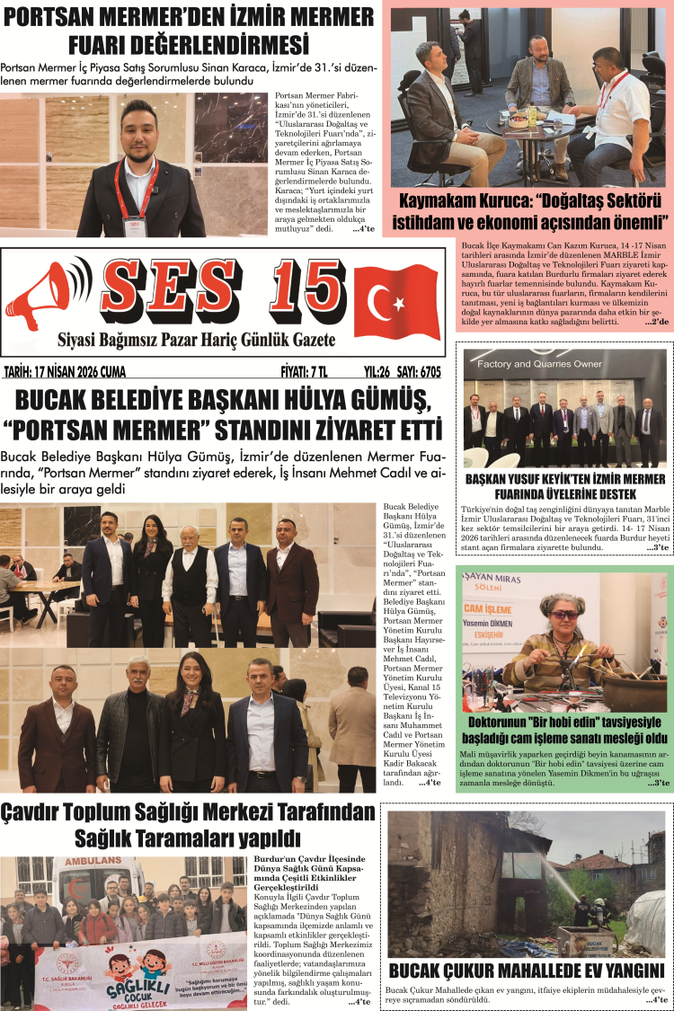 Ses 15 Gazetesi 17 Nisan 2026