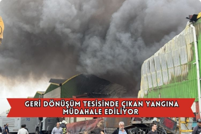 Geri Dönüşüm Tesisinde Çıkan Yangına Müdahale Ediliyor