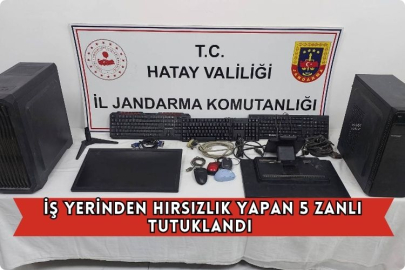 İş Yerinden Hırsızlık Yapan 5 Zanlı Tutuklandı