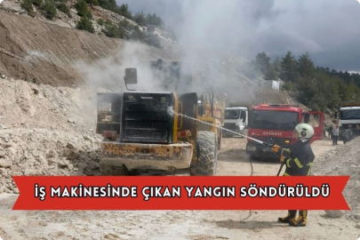 İş Makinesinde Çıkan Yangın Söndürüldü