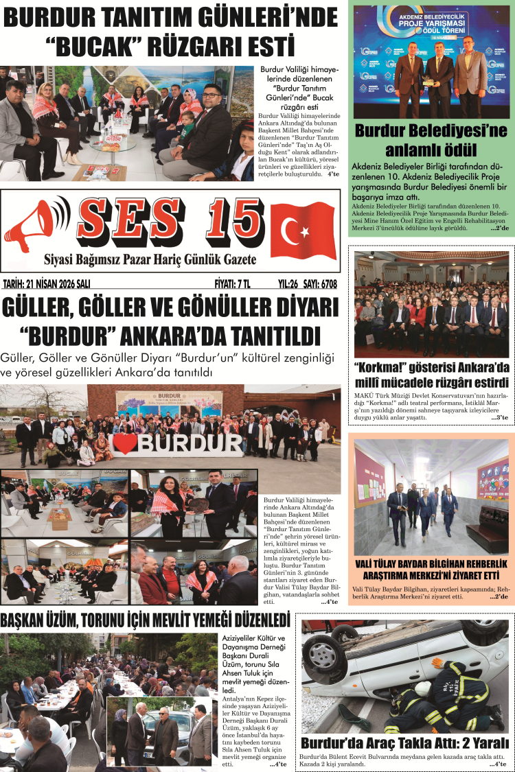 Ses 15 Gazetesi 21 Nisan 2026