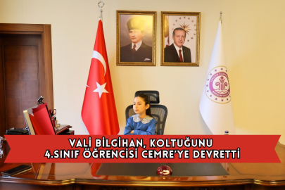 Vali Bilgihan, Koltuğunu 4.sınıf Öğrencisi Cemre’ye Devretti